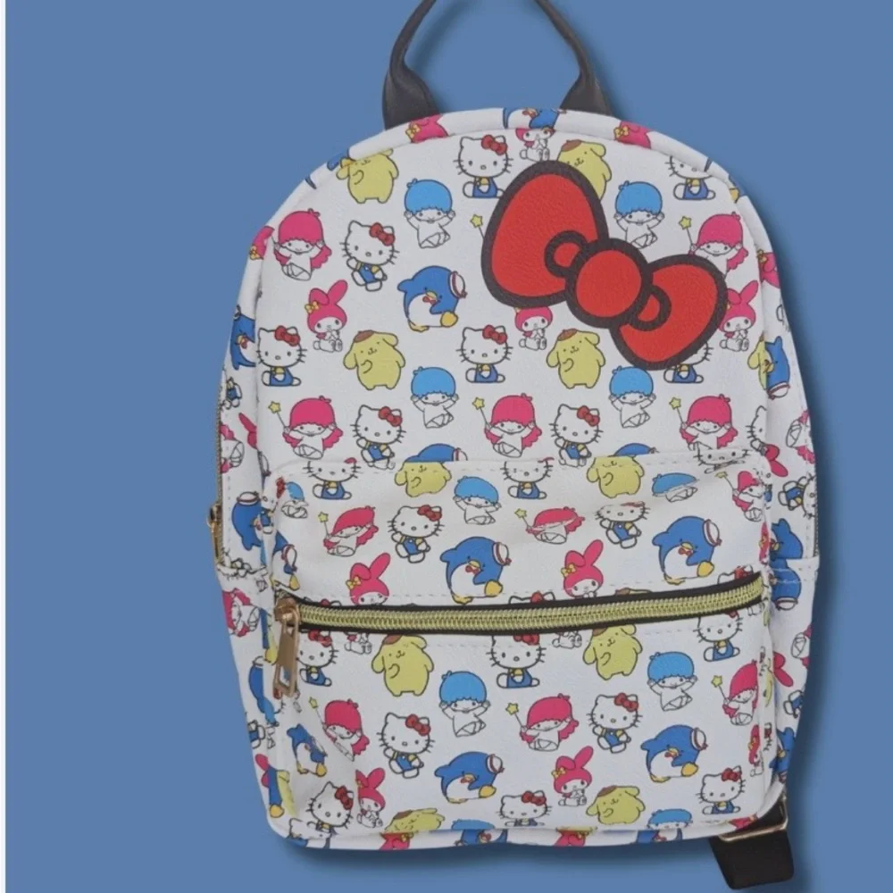 NEW Sanrio Hello Kitty & Friends All Over Print Faux Leather Mini Backpack Cute